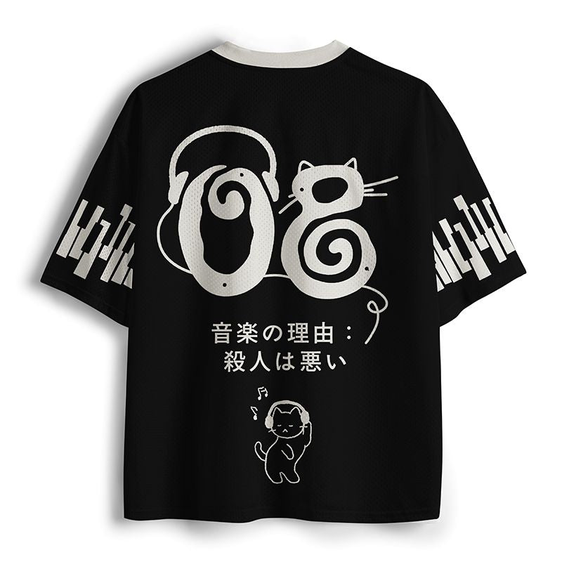 funny cat mesh jersey for women