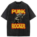 Kyoto-Lion Punk Rock Kitty Washed T-Shirt