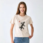 Women's Washed Gecko T-shirt for Daily Wear