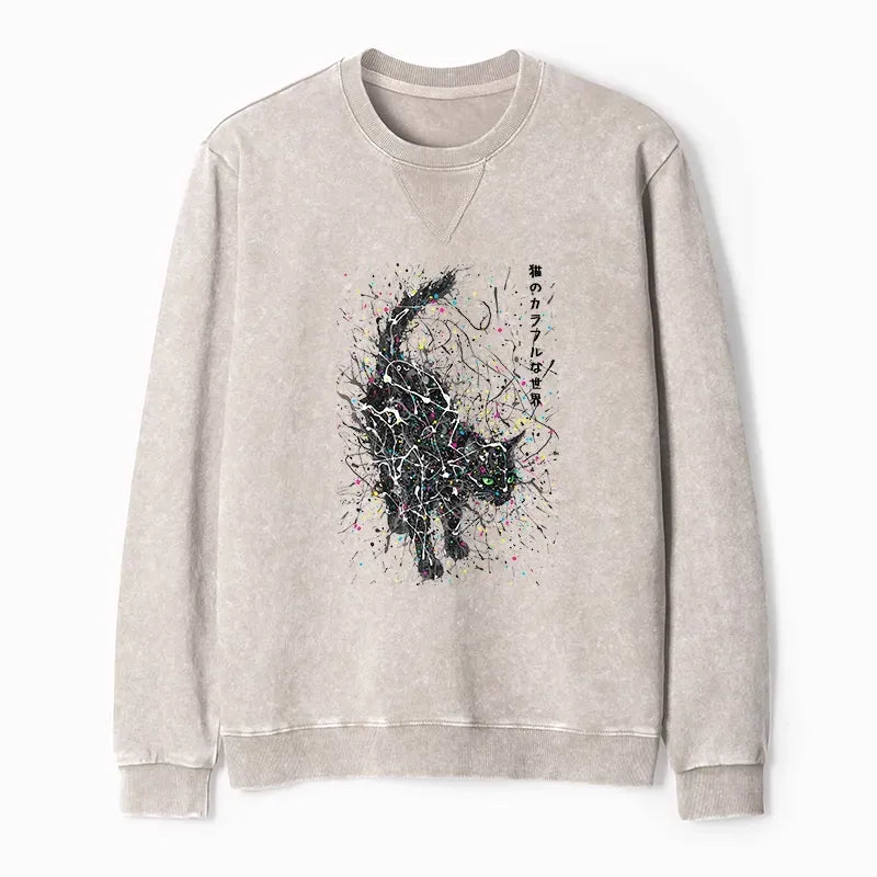 Japanese Cat Sweatshirt for Daily Wear