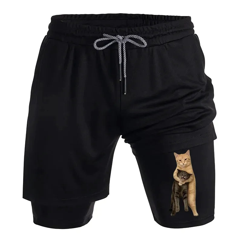 Orange cat shorts for daily wear free shipping