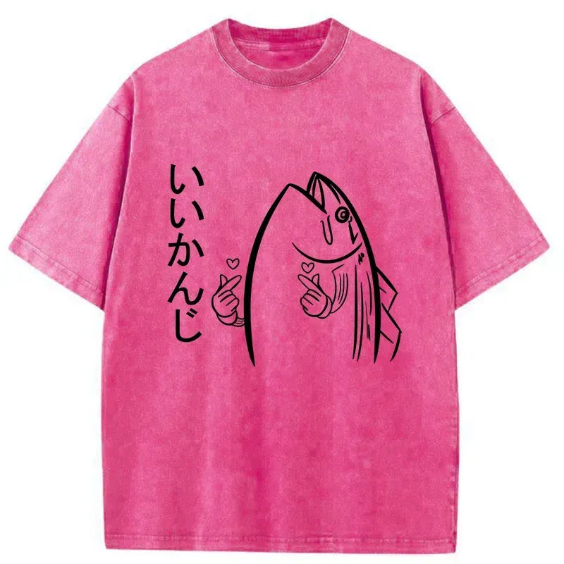 Kyoto-Lion Fishman Expressing Love Washed T-Shirt