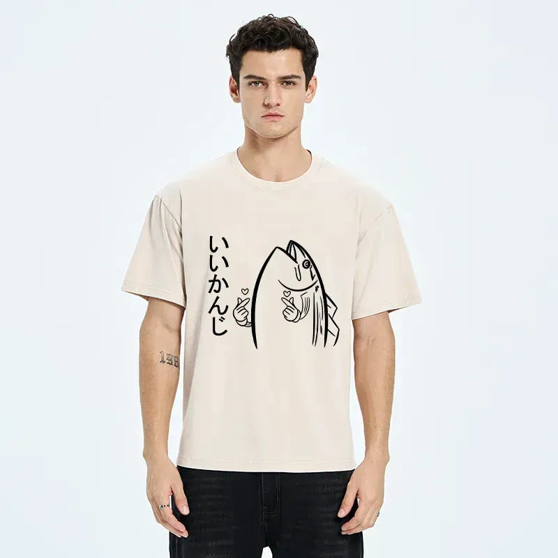 Kyoto-Lion Fishman Expressing Love Washed T-Shirt