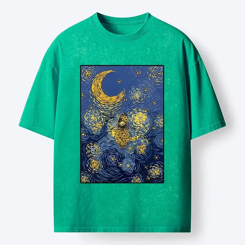 japanese vintage washed t-shirt for daily wear