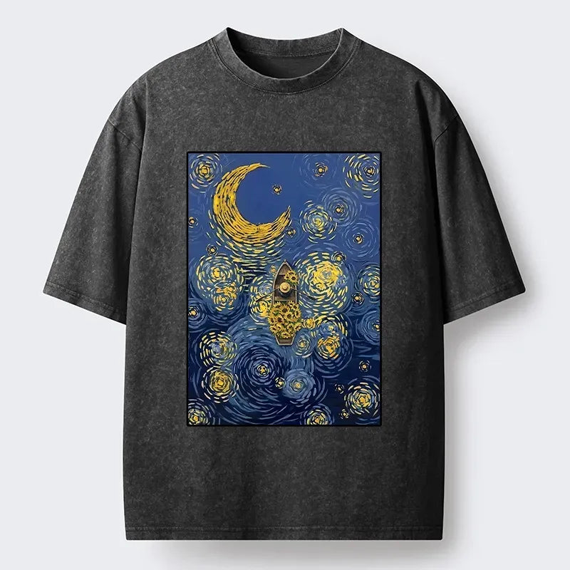 japanese vintage washed t-shirt for daily wear