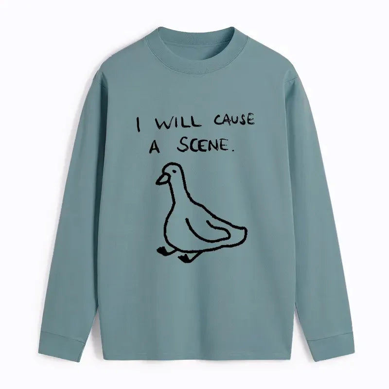 Kyoto-Lion Stupid Goose Funny Japan Retro Classic Long Sleeve T-Shirt