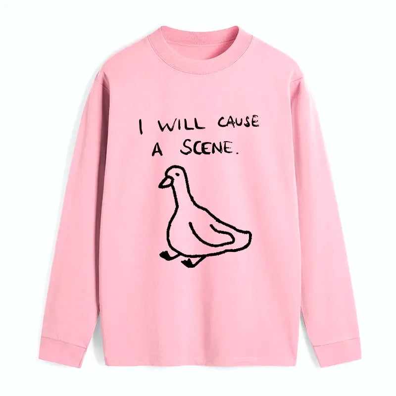 Kyoto-Lion Stupid Goose Funny Japan Retro Classic Long Sleeve T-Shirt