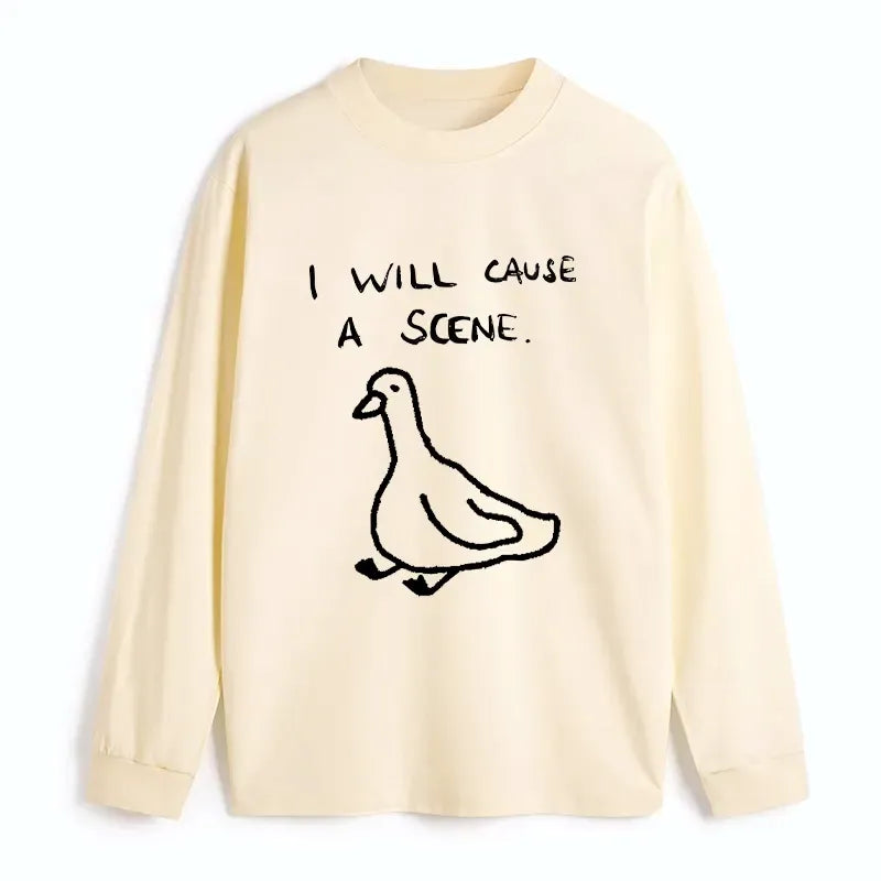 Kyoto-Lion Stupid Goose Funny Japan Retro Classic Long Sleeve T-Shirt