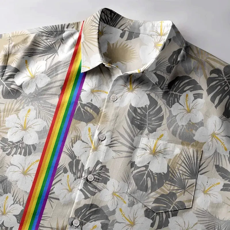 Chic unisex floral shirt for summer