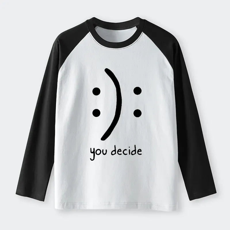 Kyoto-Lion Laugh Or Sad Raglan Long Sleeve T-shirt