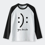 Kyoto-Lion Laugh Or Sad Raglan Long Sleeve T-shirt