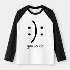 Kyoto-Lion Laugh Or Sad Raglan Long Sleeve T-shirt