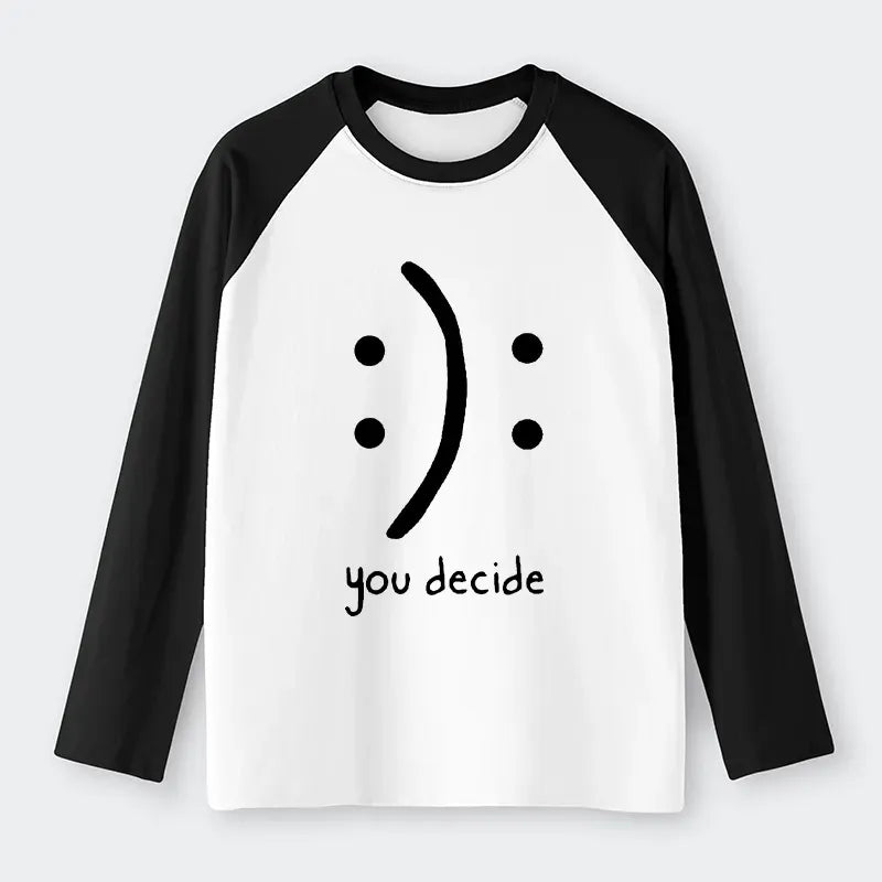 Kyoto-Lion Laugh Or Sad Raglan Long Sleeve T-shirt