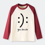 Kyoto-Lion Laugh Or Sad Raglan Long Sleeve T-shirt