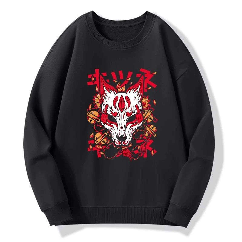 Japanese Fox Mask Sweatshirt Free Shipping