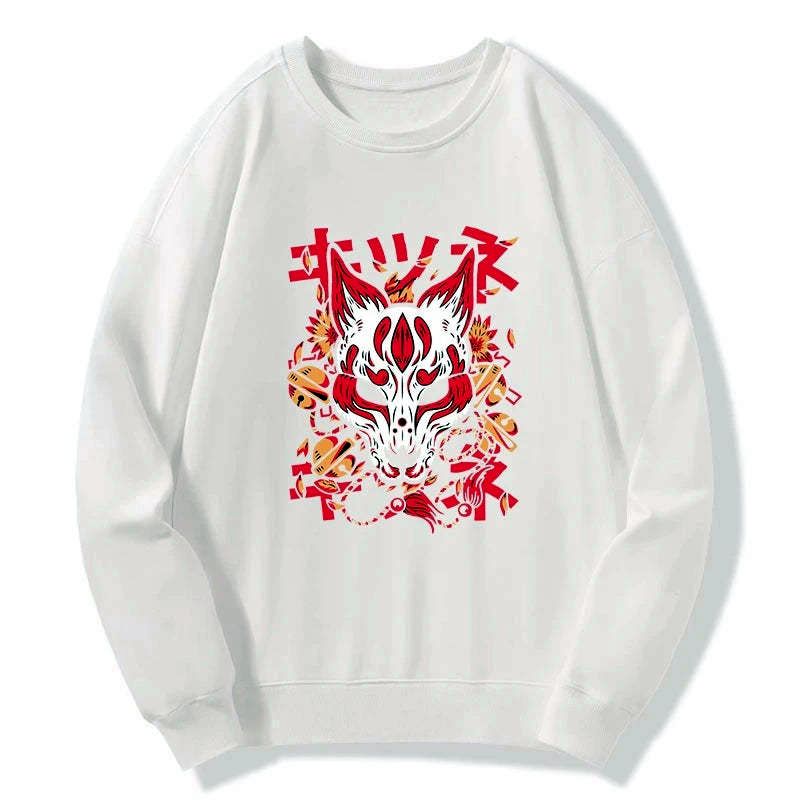 Kyoto-Lion Japanese Kitsune Mask Sweatshirt