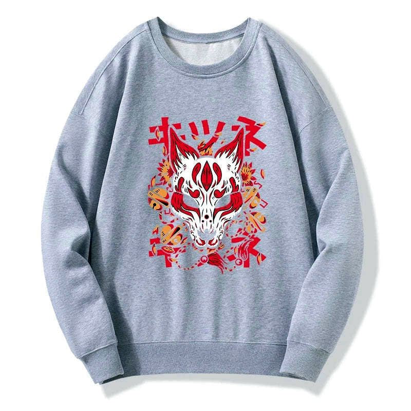Japanese Fox Mask Sweatshirt Free Shipping