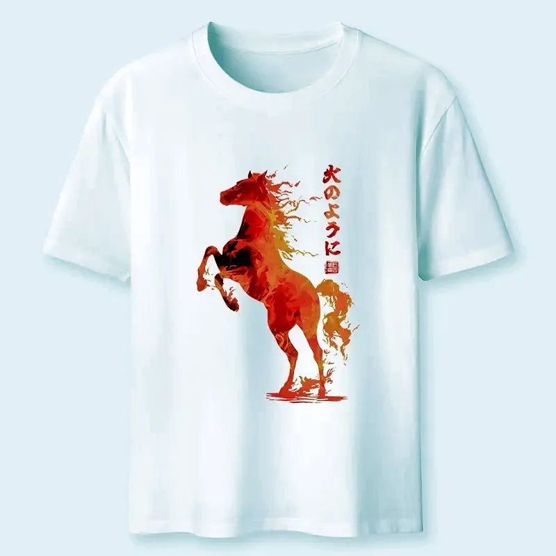 Kyoto-Lion Fire Horse Japanese Art Classic T-Shirt