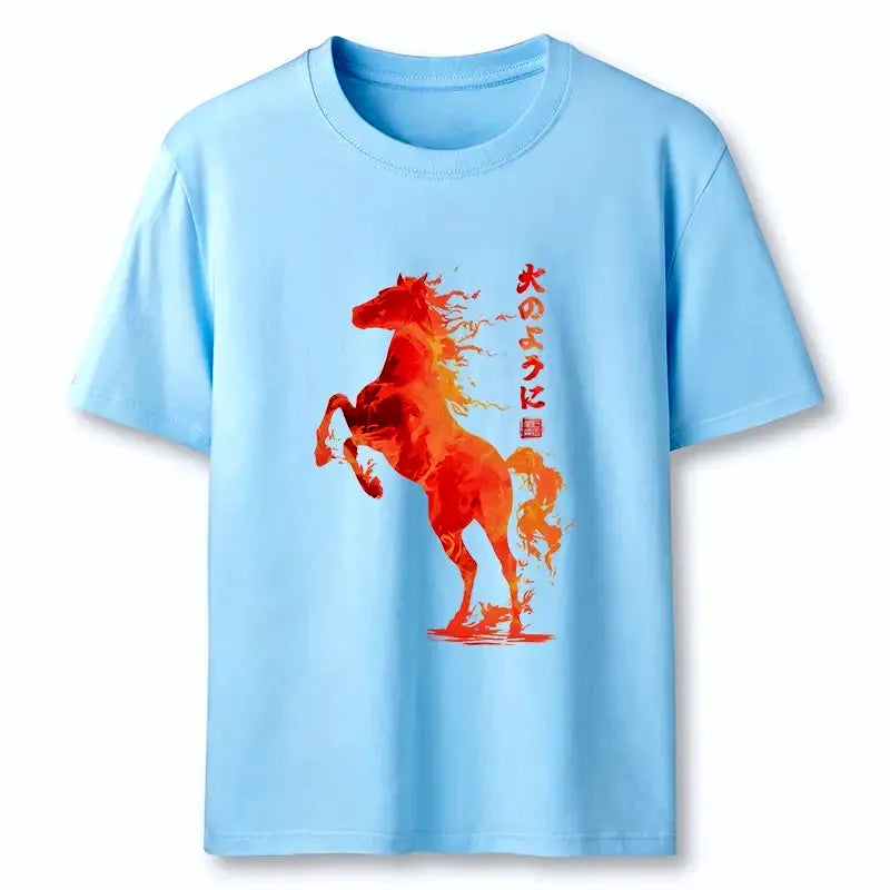 Fire Horse Japanese Tee for Daily Wear
