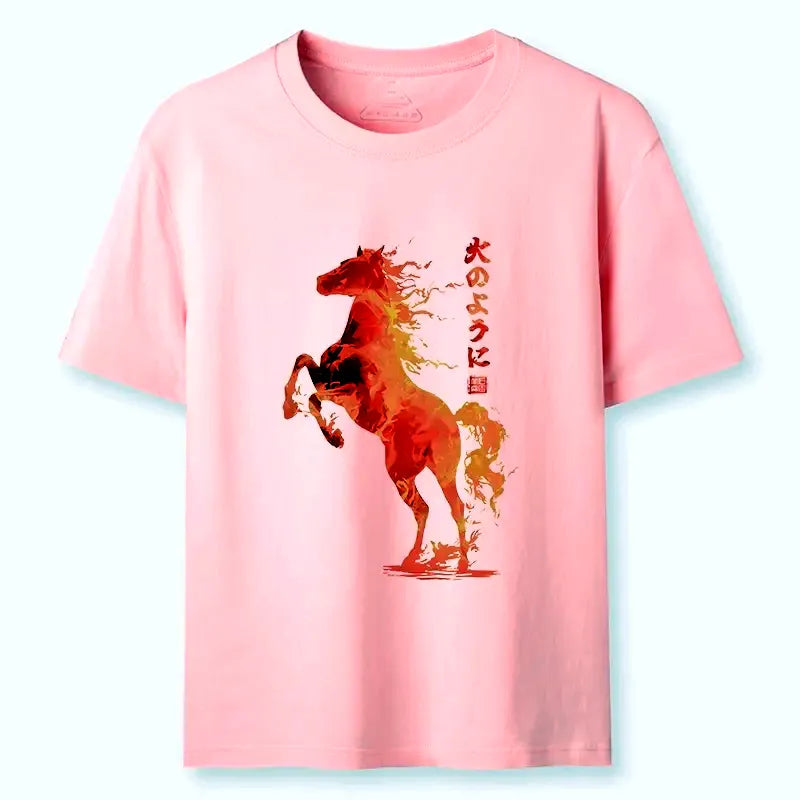 Fire Horse Japanese Tee for Daily Wear
