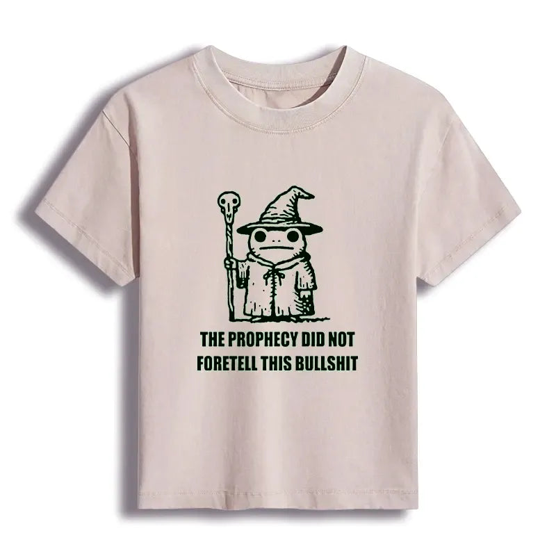 Kyoto-Lion Funny Meme Wizard Frog Weird Prophecy Women's Washed T-shirt