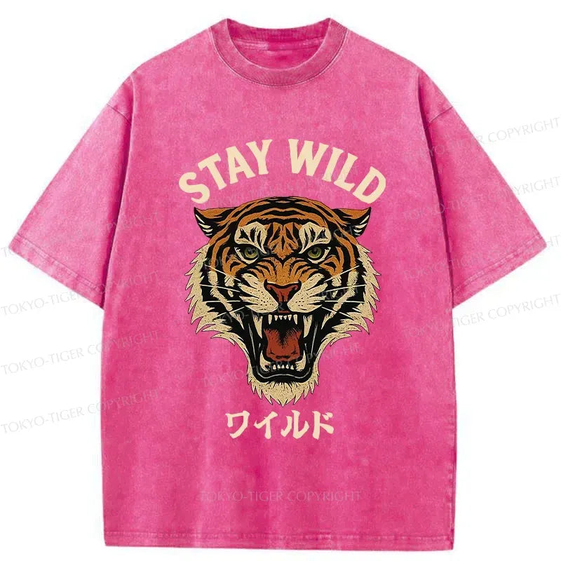 Japanese Retro Washed Tiger T-Shirt