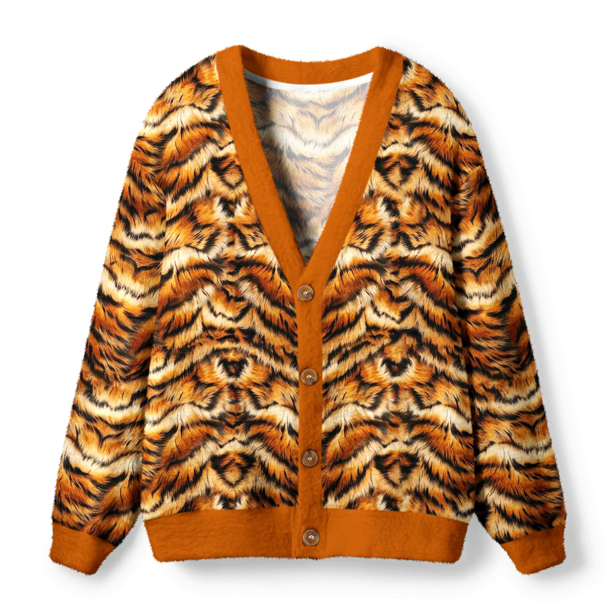 Kyoto-Lion Tiger Stripes:Stripes That Define The King Of Beasts Ugly Cardigan Sweater