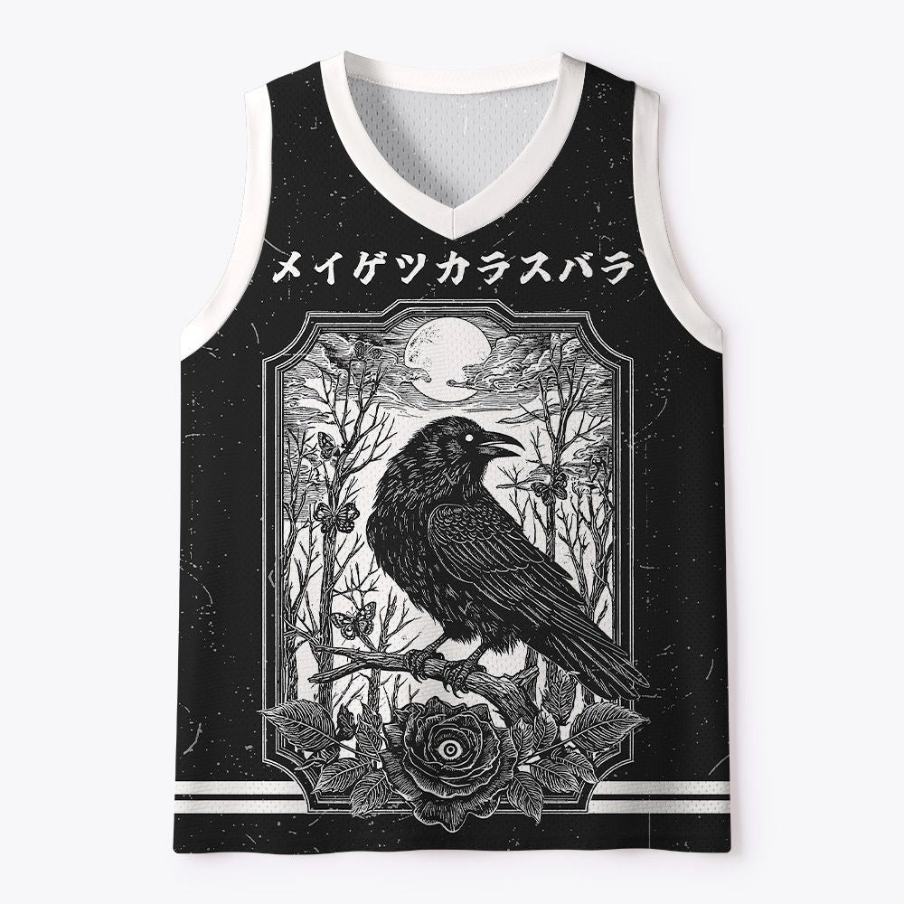 Japanese crow ukiyo-e tank top for gym