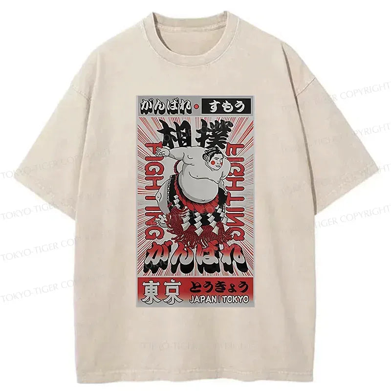 Vintage Sumo Poster Washed T-Shirt