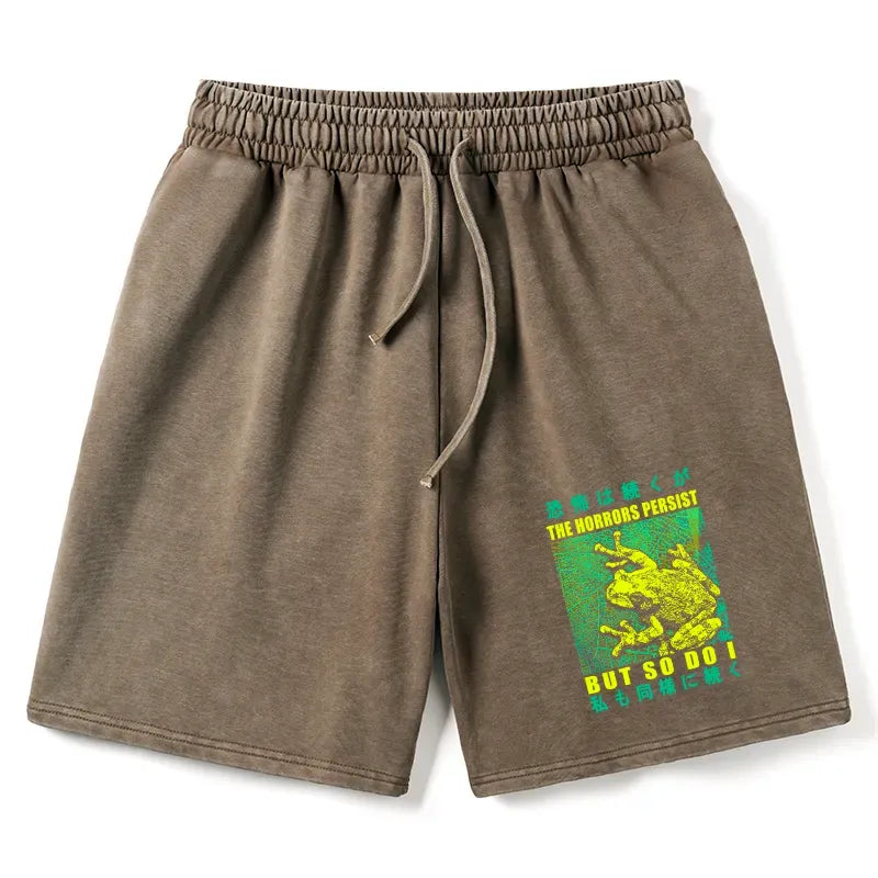 Japanese frog washed shorts for men