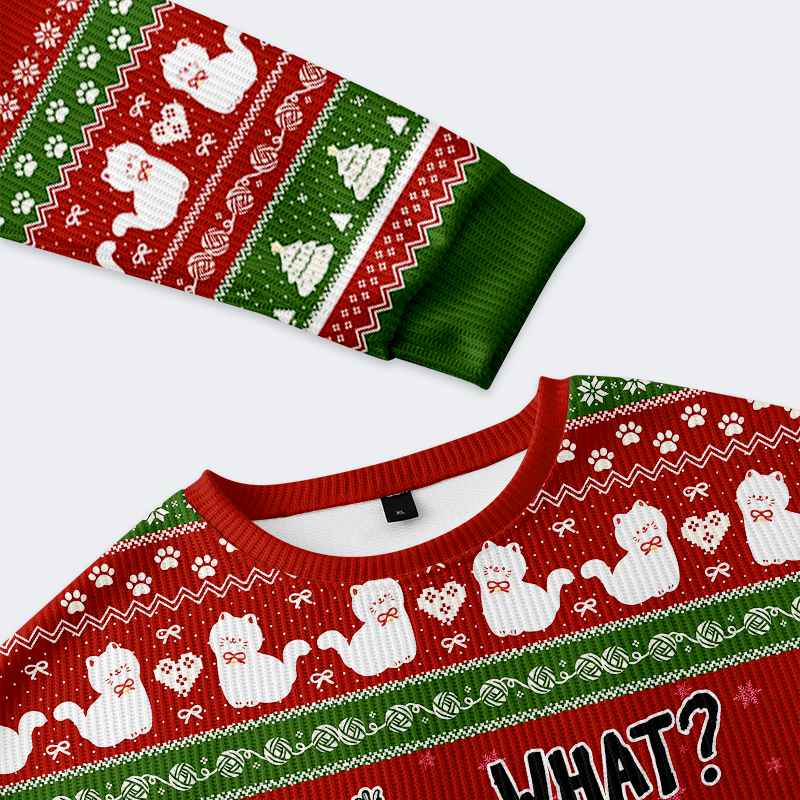 Kyoto-Lion Cat: Tree? What Tree? Christmas Ugly Sweatshirt