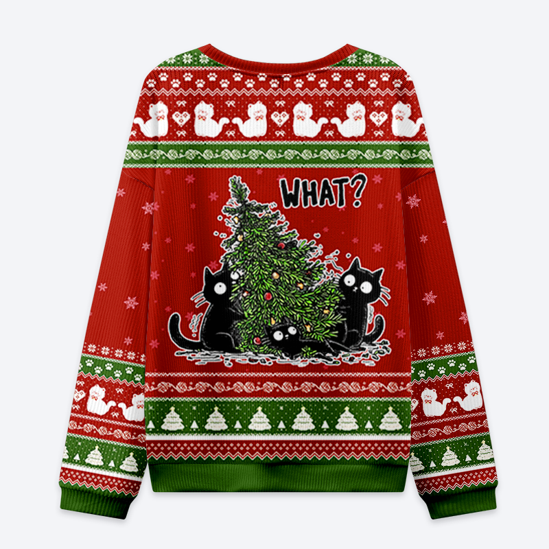 Funny Cat Christmas Sweatshirt Gift for Her