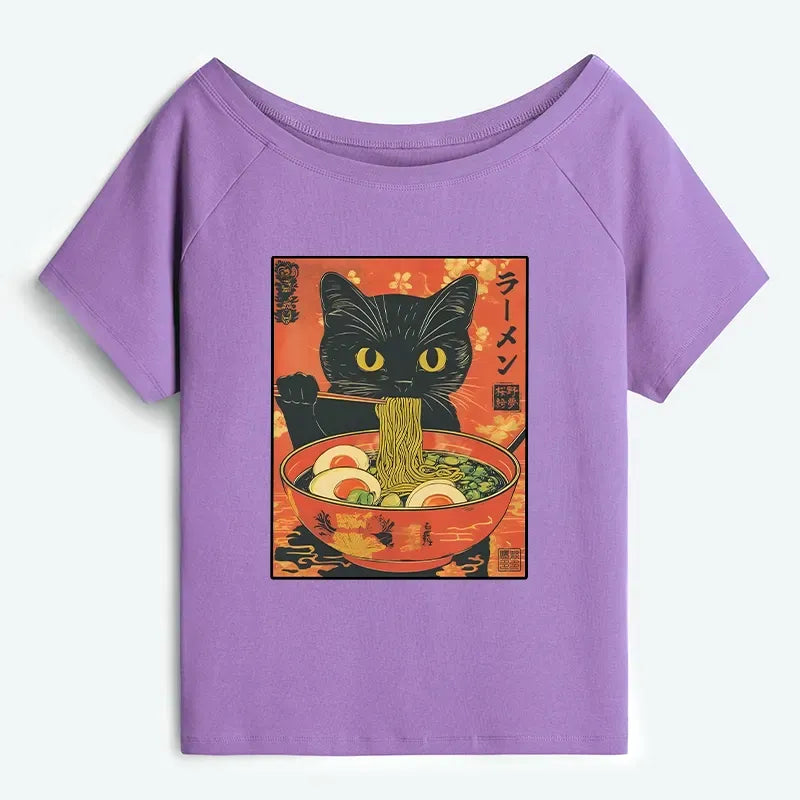 Japanese Cat Lover T-Shirt for Summer