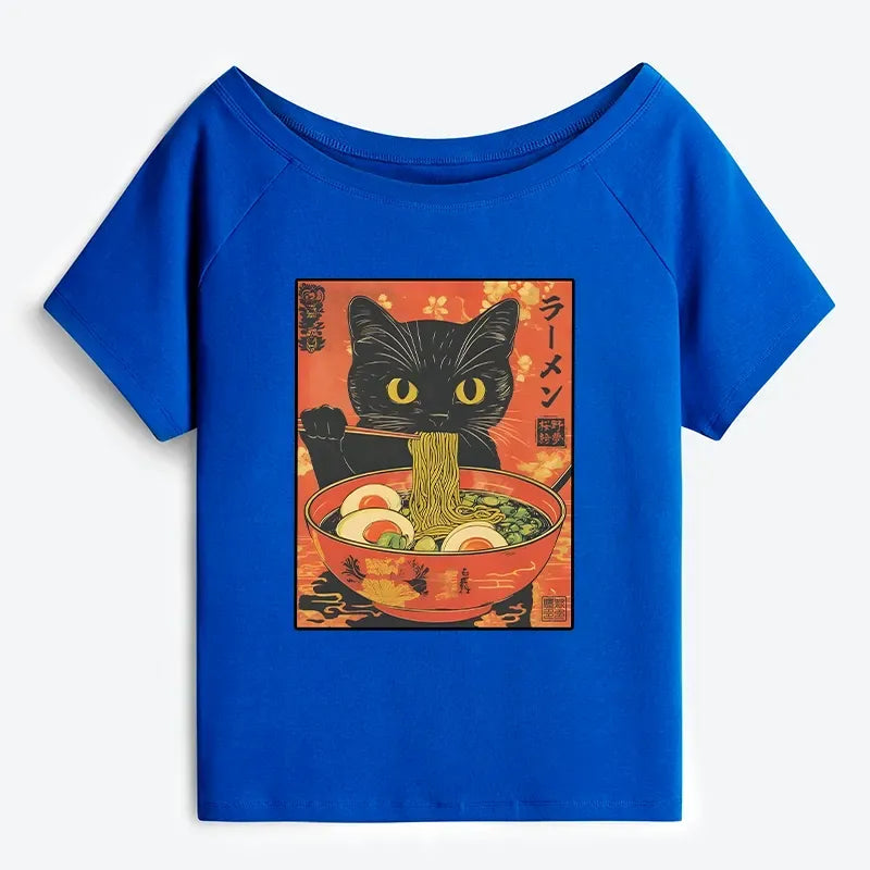 Japanese Cat Lover T-Shirt for Summer