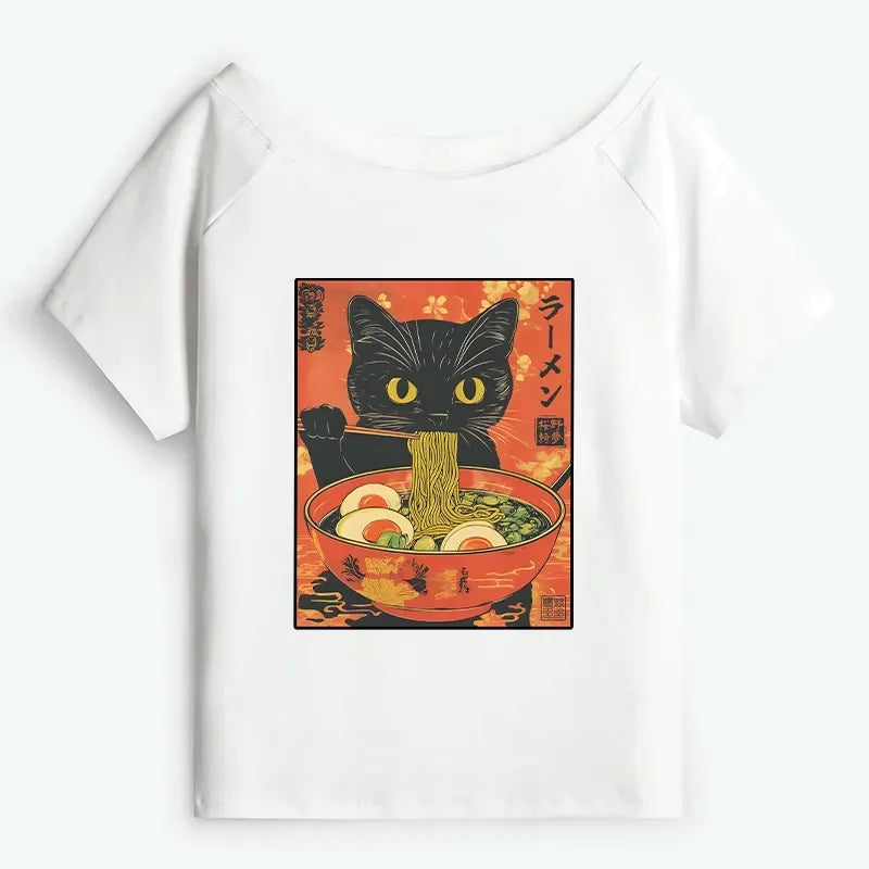 Japanese Cat Lover T-Shirt for Summer