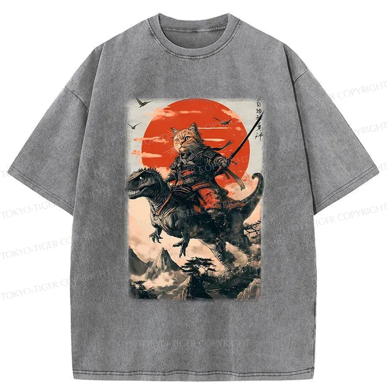 Vintage Japanese Samurai Cat Unisex Tee
