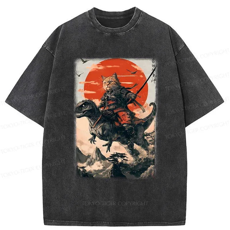 Vintage Japanese Samurai Cat Unisex Tee
