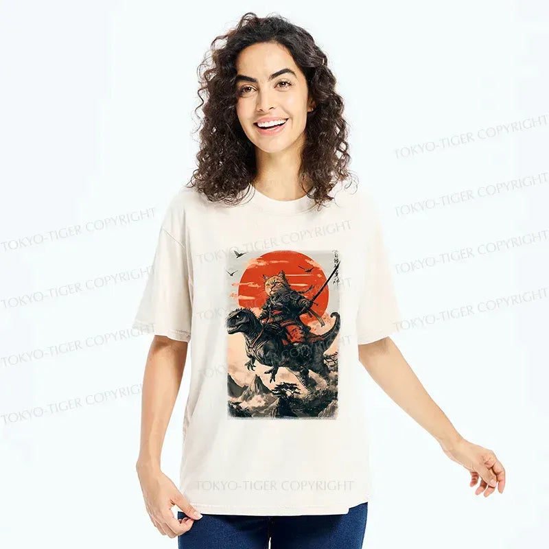 Kyoto Lion Cat Samurai T-Shirt Free Shipping