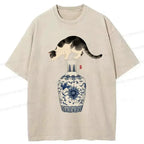 Unisex Japanese Cat Tee for Everyday Wear