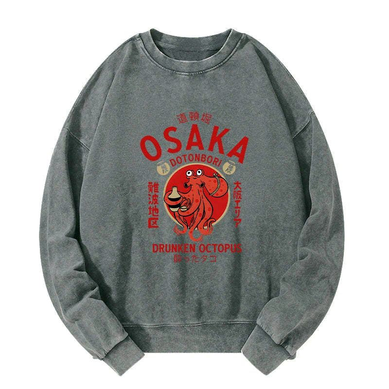 vintage japan drunken octopus sweatshirt for men