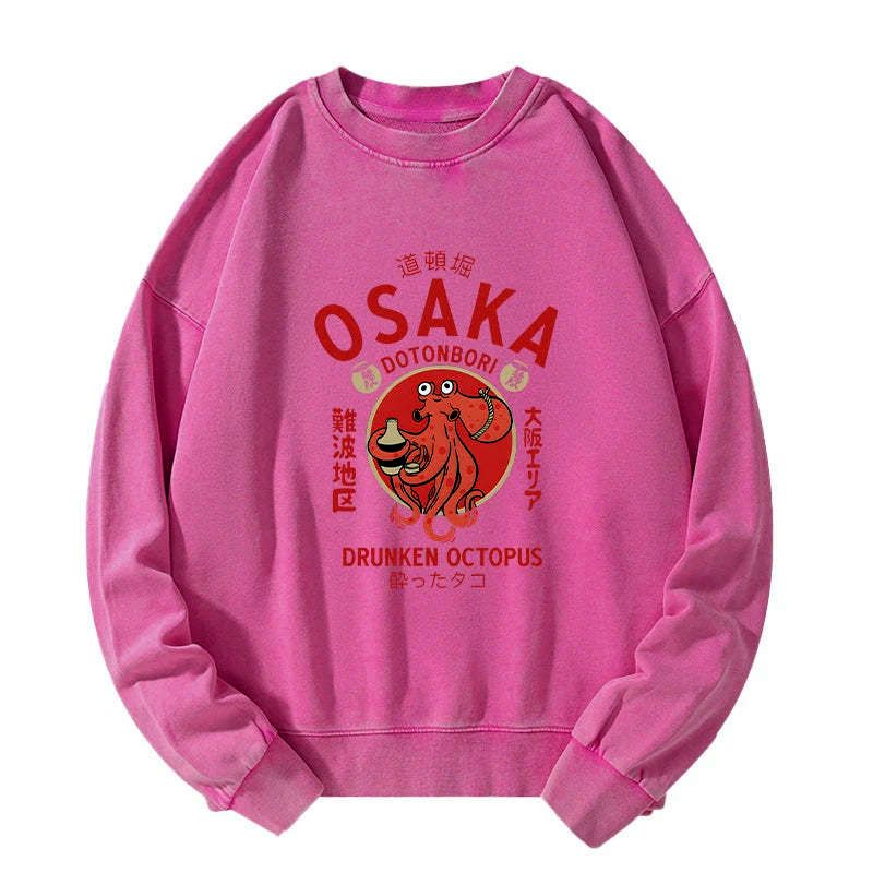 japanese octopus washed sweatshirt on sale
