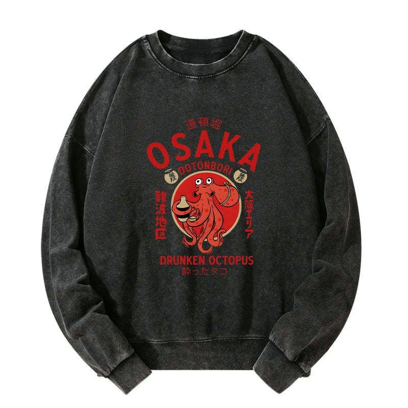 japanese octopus washed sweatshirt on sale