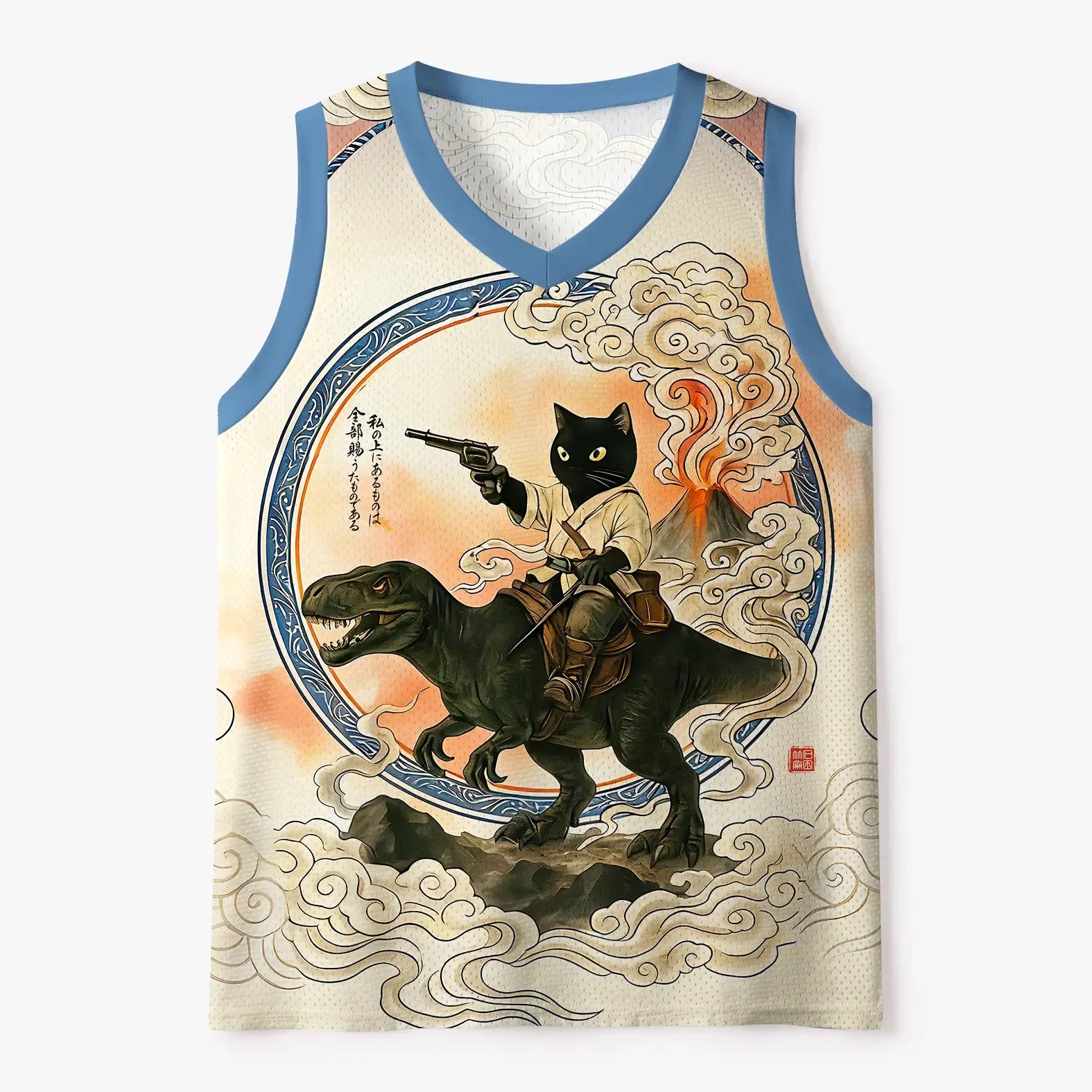 Japanese cat dinosaur tank top for anime convention