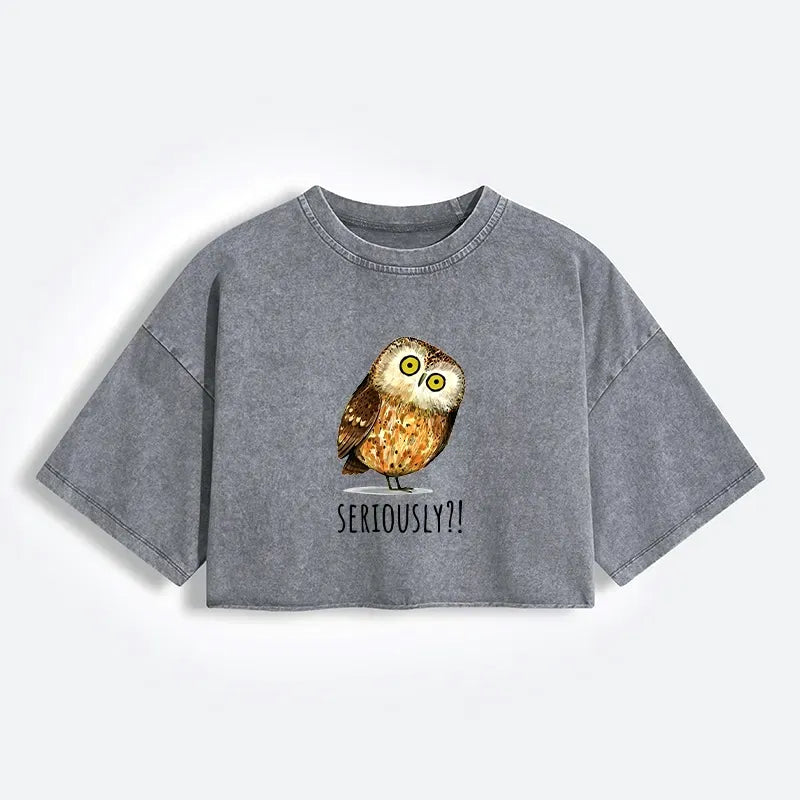Seriously Confused Owl Art Tee for Daily Wear