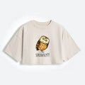 Funny Owl Meme Crop T-Shirt for Women