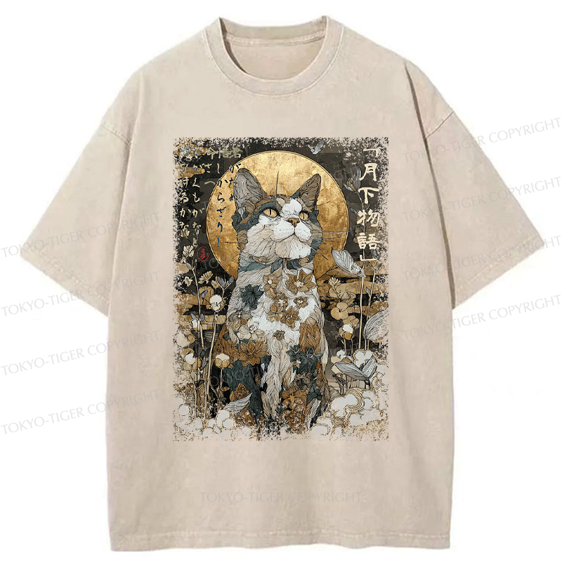 Vintage Ukiyoe Cat Moon Story Tee