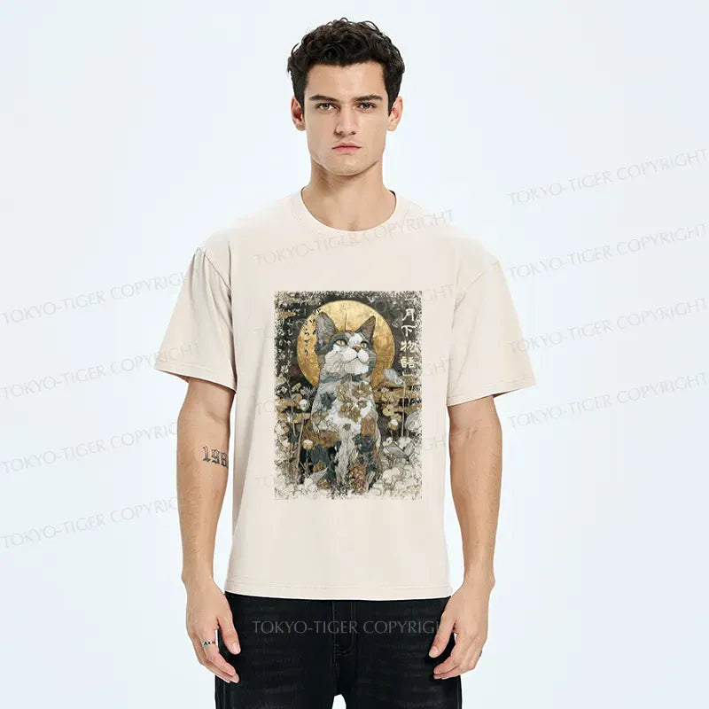 Japanese Ukiyoe Cat Washed T-Shirt