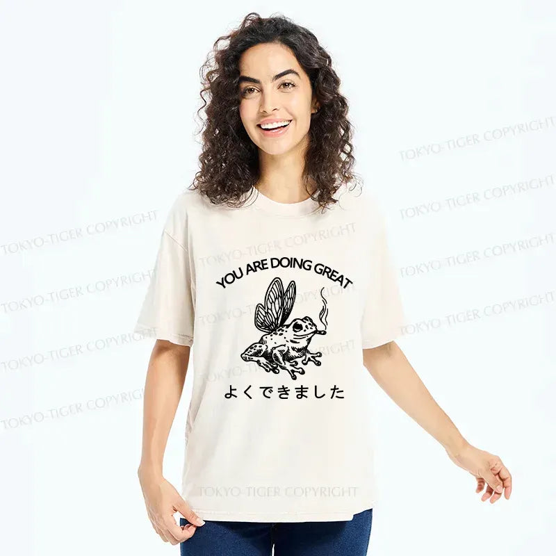 Japanese washed t-shirt for daily wear