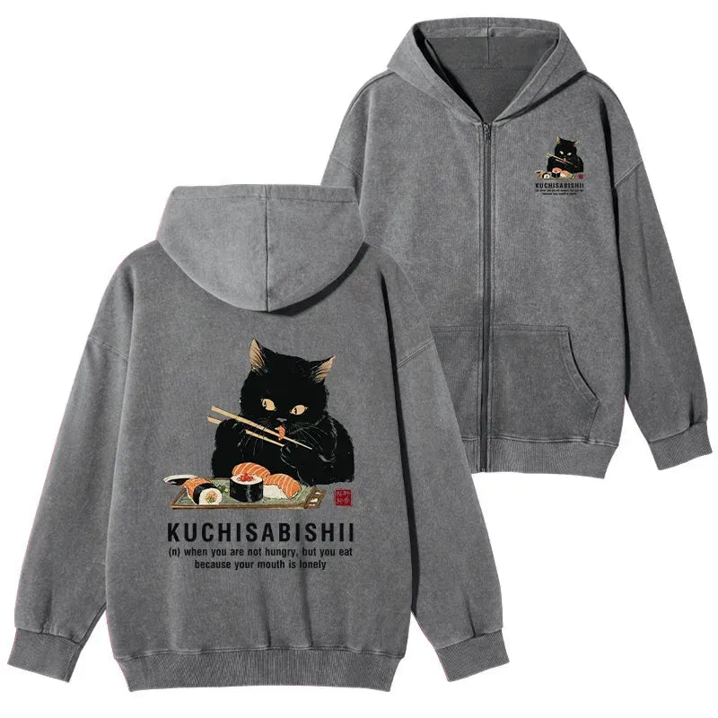trendy japanese streetwear cat hoodie