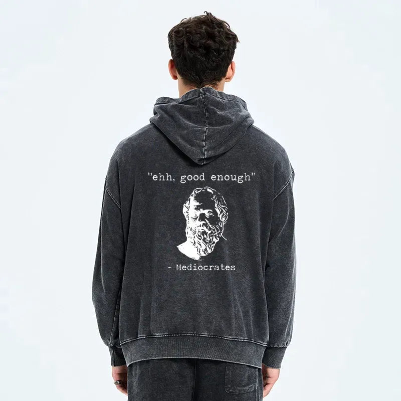 Kyoto-Lion Mediocrates Meme Washed Zip Hoodie